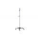 Mobile Stainless Steel IV Poles With Five Leg Base Four Hooks