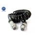 5 Pin Spring Coiled Trailer Cable , Curly Electric Cable For Vehicle Safety System