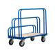 Blue 4 Wheel Board Trolley Material Handling Equipment Fabrication