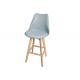 Minimalism Cafe Shop Plastic Bar Stool Chair With Beech Wooden Leg