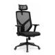 Detachable Headrest Fabric Swivel Desk Chair 200-250kg Load