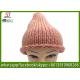 Chinese manufactuer winter knitting hat cap with brim beanie 100g 23*27cm 100