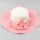 Embellished Wavy Edge Straw Beach Hat Chic Flower Shape And Mesh Founded