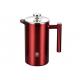 1000ml 34oz Red Color Paint Double Wall Stainless Steel French Press With Extra Filters