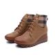 S200 Factory autumn and winter new lace-up wedge-heel trifle short-tube handmade women's boots increase stability and re