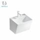 Trapezoid Bathroom Wall Hung Bain Ceramic White Thin Edge Single Hole 20L Capacity