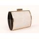 Customized Ivory Ladies Leather Clutch Bags PU Leather With  Metal Chain