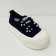 Women Canvas Walking Shoes Pearls On Ladies Canvas Trainers