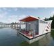 Large Balcony White Luxury Prefab House Above Water Prefab Floating Chalet