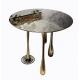 Upholstery Stainless Steel Lobby Golden Coffee Table Anti Rust