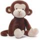 Sitting Long Tail Brown Monkey Plush Toy With Big Ears