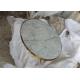 Classic Carrara Marble Table Top , Round Coffee Table Top With Golden Edge