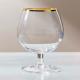 Clear Gold Rim Glass Drinking Goblets 415ml Crystal Cognac Glasses Lead Free