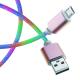 PU Leather Micro USB Cables 12V 24V Rainbow Aluminum Alloy