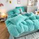 Hot Blue Luxury Shaggy Flanell Mink Velvet Bedding Set for All-Groups in Autumn Winter