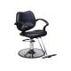 WT-3230 Black Professional Hair Styling Chair Round Chrome Base Rubber armrest