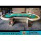 Waterproof Casino Poker Table / Professional Poker Table With Leather Handrails