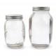 Round Shape Mason Glass Jar Beverage Glass Bottle With Screw Metal Lid