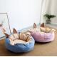 Round Pet Cat Den Bed For Puppy And Kitten With Slip-Resistant Bottom