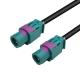 Female To Female HSD Cable Assembly 4 Pins Z Code Waterblue Color