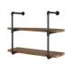 Industrial Iron Pipe Stand Black Retro Shelving Wall Mounted DIY Open Storage Rack