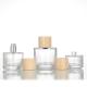 round clear transparent wooden cap perfume glass bottles custom luxury 100ml perfume bottle package box