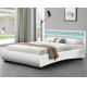 White Faux Leather Upholstered Bed Modern Deisgn With LED Headboard