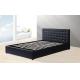 Tufted Headboard Solid Wood Double Bed Modern Style Designs Sofa Cum Full Line Shape