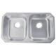 Residential Double Bowl Kitchen Sink 16G Thickness With Large Capacity