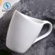 Irregular Plain Super White Porcelain Coffee Mugs 430ml Porcelain Espresso Cups