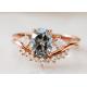 1ct Lab Grown Moissanite Ring 9K Grey color for engagement ODM