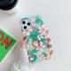 Anti Drop Finger Grip Phone Case IMD TPU Floral Pattern Ring Holder for Iphone 12