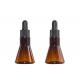 Brown color PET 20ml Cosmetic essence packaging dropper bottle