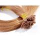 22 Double Drawn Keratin Fusion Hair Extensions U-Tip for sale - Light Brown Fusion U Shape Hair Extensions for sale