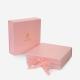 Pink Magnetic C1S C2S Foldable Packaging Box With Ribbon Closure