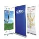 Outdoor Custom Beach Flags Aluminum Stand Retractable Display Promotional PVC Roll Up Banner