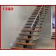 Steel Cable Stair VK87SC   304 Stainless Steel  Handrail  Treed American Oak Carbon Powder-coate Aluminum Wooden