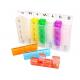 28 compartment one weekly plastic pill container, Fancy 7 day clear plastic detachable drugs box 4 doses daily, PILL