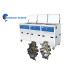 Three Soak Tanks Industrial Ultrasonic Cleaning Machine , 1200W Metal Belt Ultrasonic Cleaner