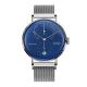 Magnet Mesh Strap Automatic Mechanical Watch With Date Curve Blue Dial