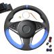 Blue Black Suede Hand Sewing Steering Wheel Cover for BMW E60 E61 530d 545i 550i