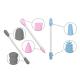 Portable Double-headed Reusable Ear Stick In Box Makeup Silicone Cotton Swab