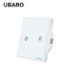 UABRO EU/UK Standard 2Gang Wall Light Touch Switch Luxury Glass Panel Led Indicator 220V 10A 5-300W/Gang