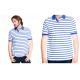 customized 100% cotton mens polo shirt with white and blue stripes