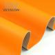 Microfiber Fluorescent Orange Printed Faux Leather Sheets For Couch Decoration