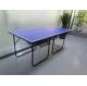 Children Table Tennis Table Clear Line Blue Top Square Round Leg Easy Foldable Moveable