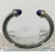 (B-11) Wholesale Fashion jewelry Cable Classic Bracelet with Amethyst and Gold For Women