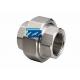 NPT 1 1 / 4  Forged Steel Unions , ASTM A182 F321 Threaded Pipe Fittings