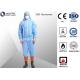 L Blue PE Laminated Fabric With SMS Non-Woven Chemical Resistant Coveralls