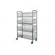 Vegetable Mobile Commercial Wire Shelving Storage Rack With 4 Shelf Baskets